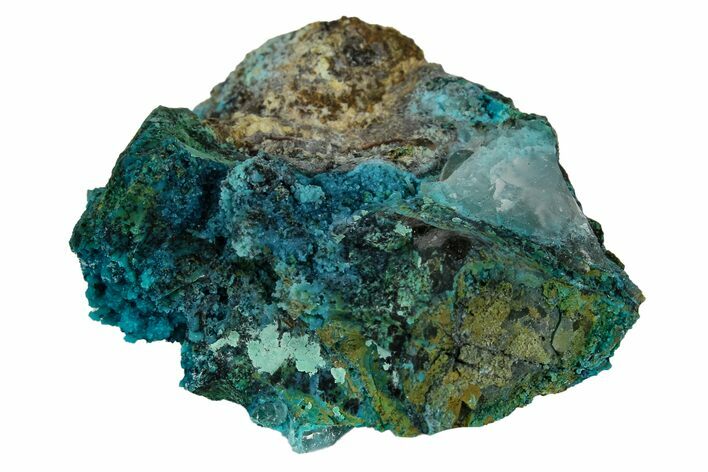 Botryoidal Chrysocolla on Quartz - Tentadora Mine, Peru #169239